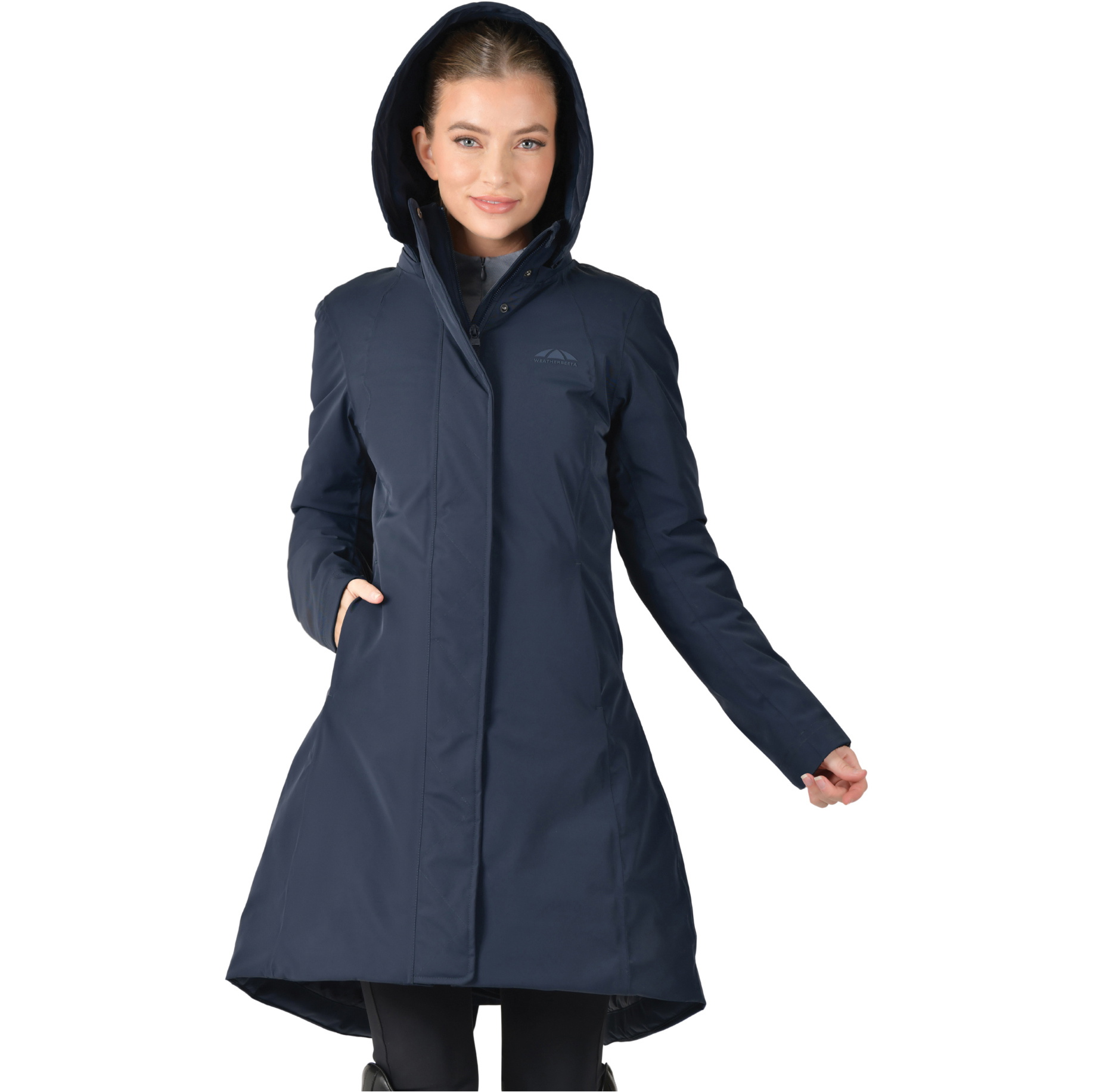 2025 Weatherbeeta Womens All Purpose Waterproof Longline Equestrian Jacket 1028432 - Navy